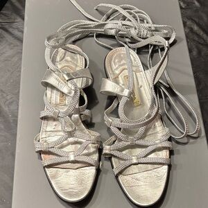 Via Spiga Metallic Strappy Sandals